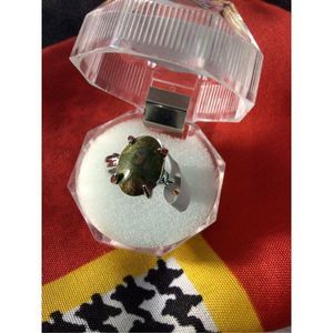 NEW Sylvia’s Boutique Green Jasper Size 9.5 Silver Alloy Ring